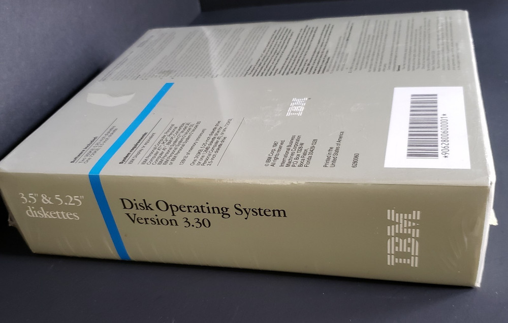 Disk Operating System IBM Sealed DOS Version 3.30 3.5"& 5.25" Diskettes 1987