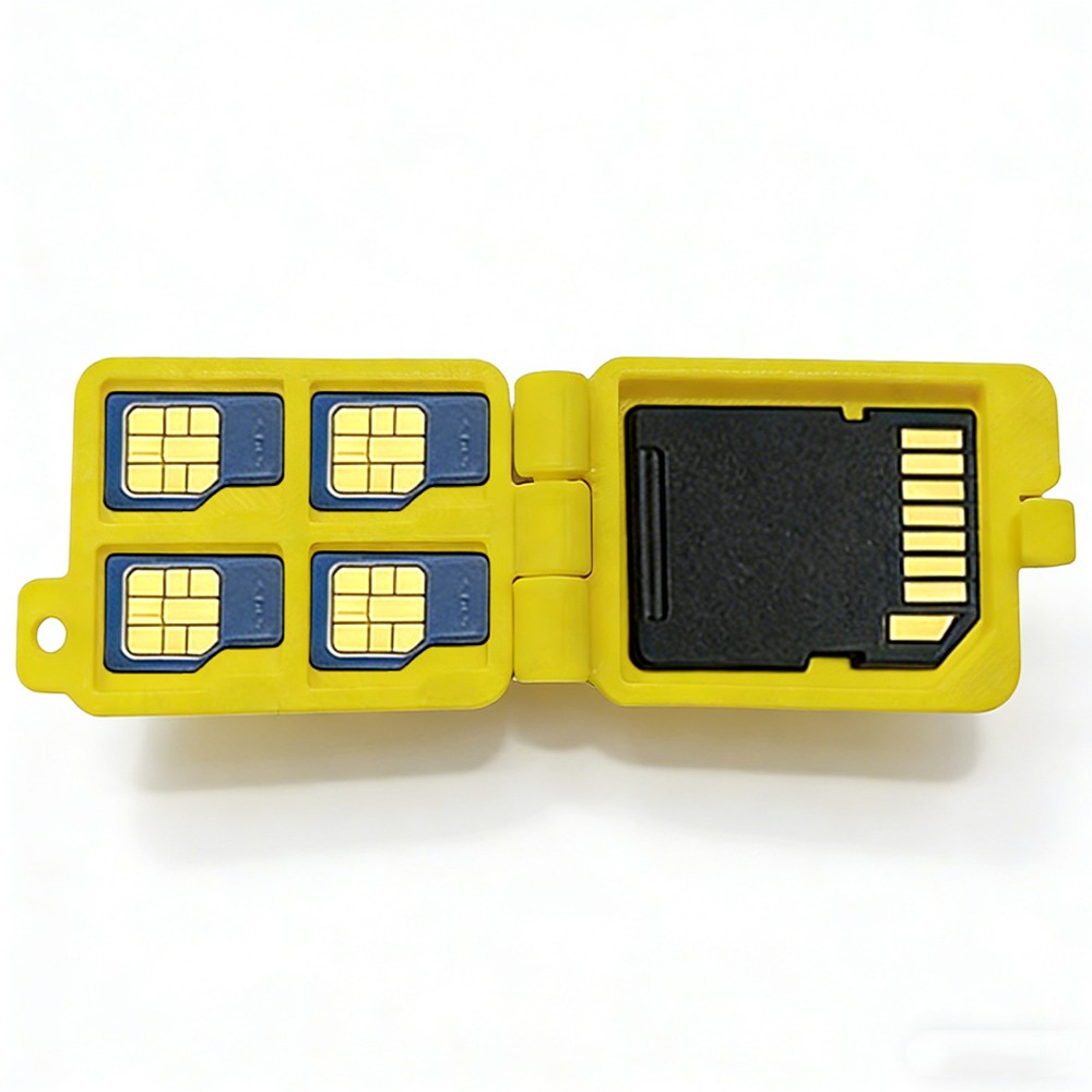 3D Printed Mini Portable Storage Memory Card Case Fits 1 SD+4 Micro SD TF