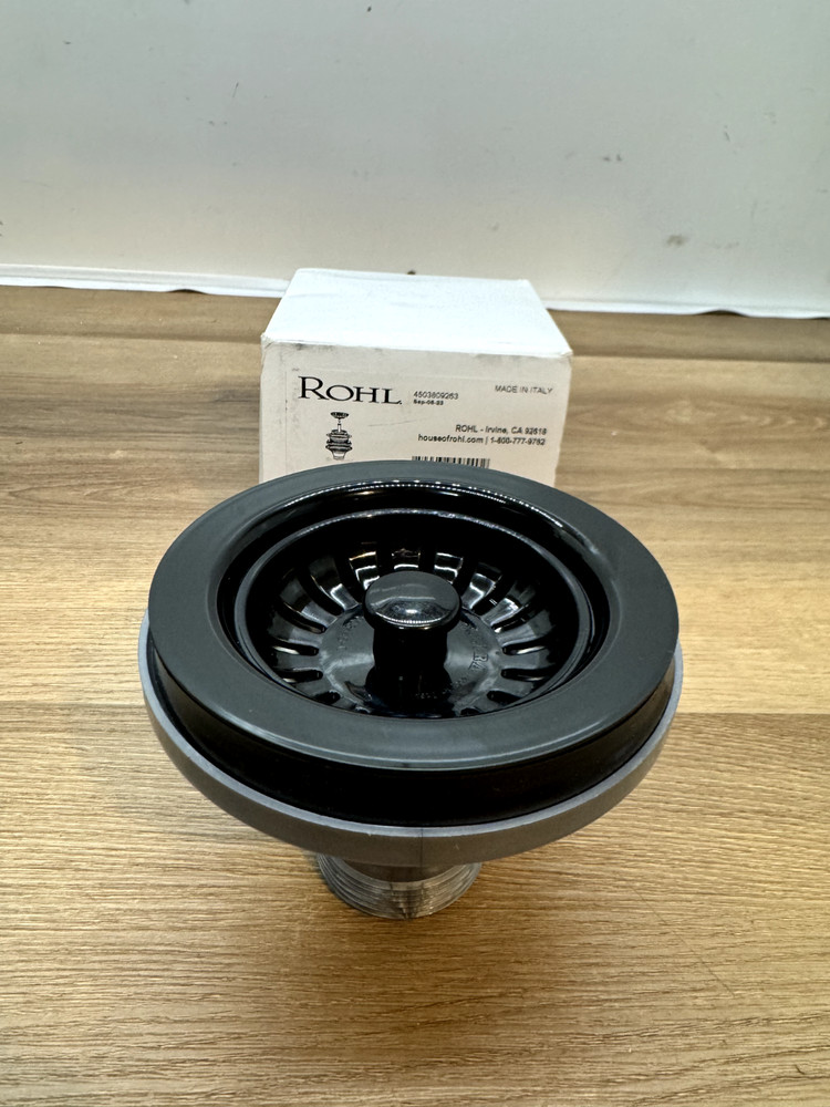 Rohl 735BK 3 1/2" Basket Strainer, Black *READ*