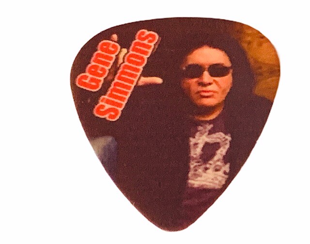 Kiss guitar pick concert memorabilia Gene Simmons Ace Frehley craft earring AB9