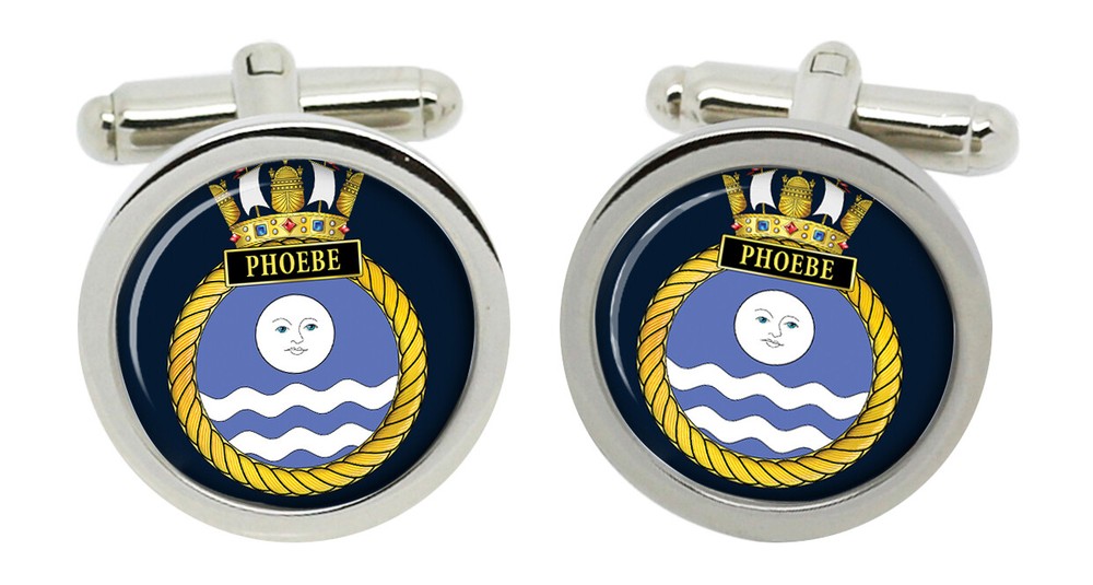 HMS Phoebe, Royal Navy Cufflinks in Box