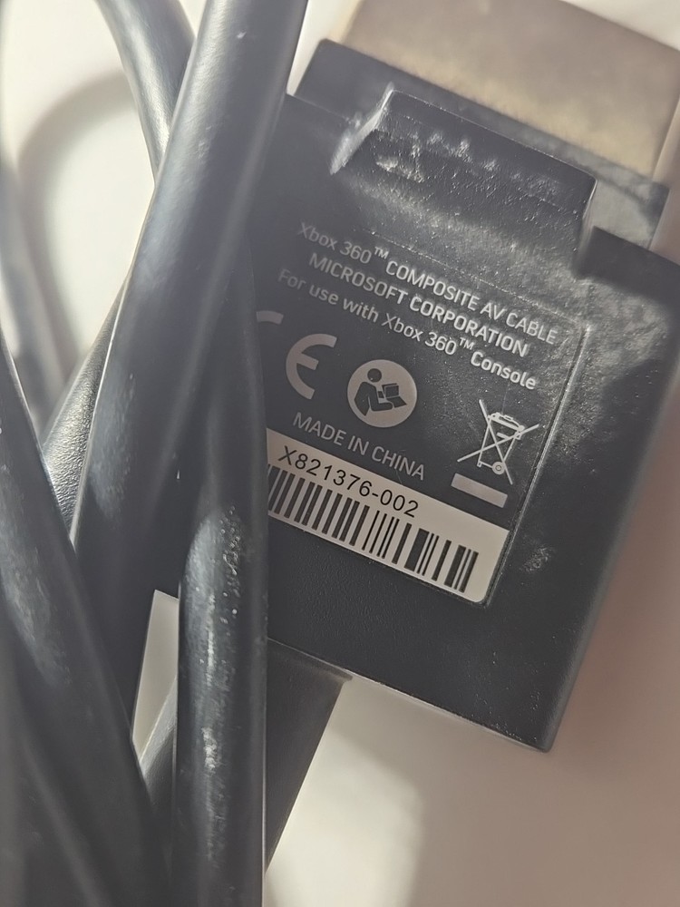 Microsoft Xbox 360 AV Audio Video Cable Composite RCA Replacement Cable