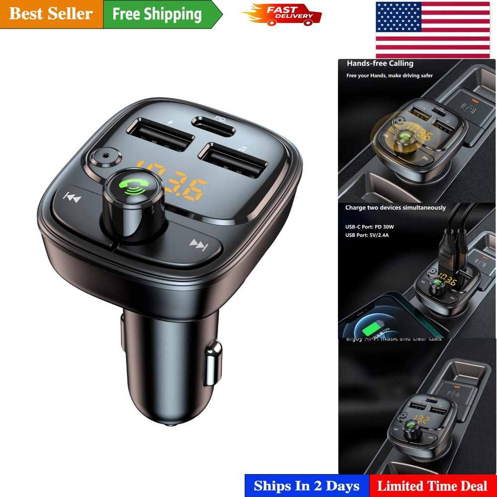 Dual USB Fast Charging Bluetooth FM Transmitter: Perfect for Safe Driving