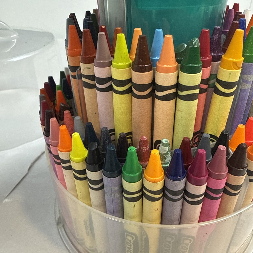 CRAYOLA Telescoping Tower 3-Tier Display Case Sharpener Rare Colors 2000’s