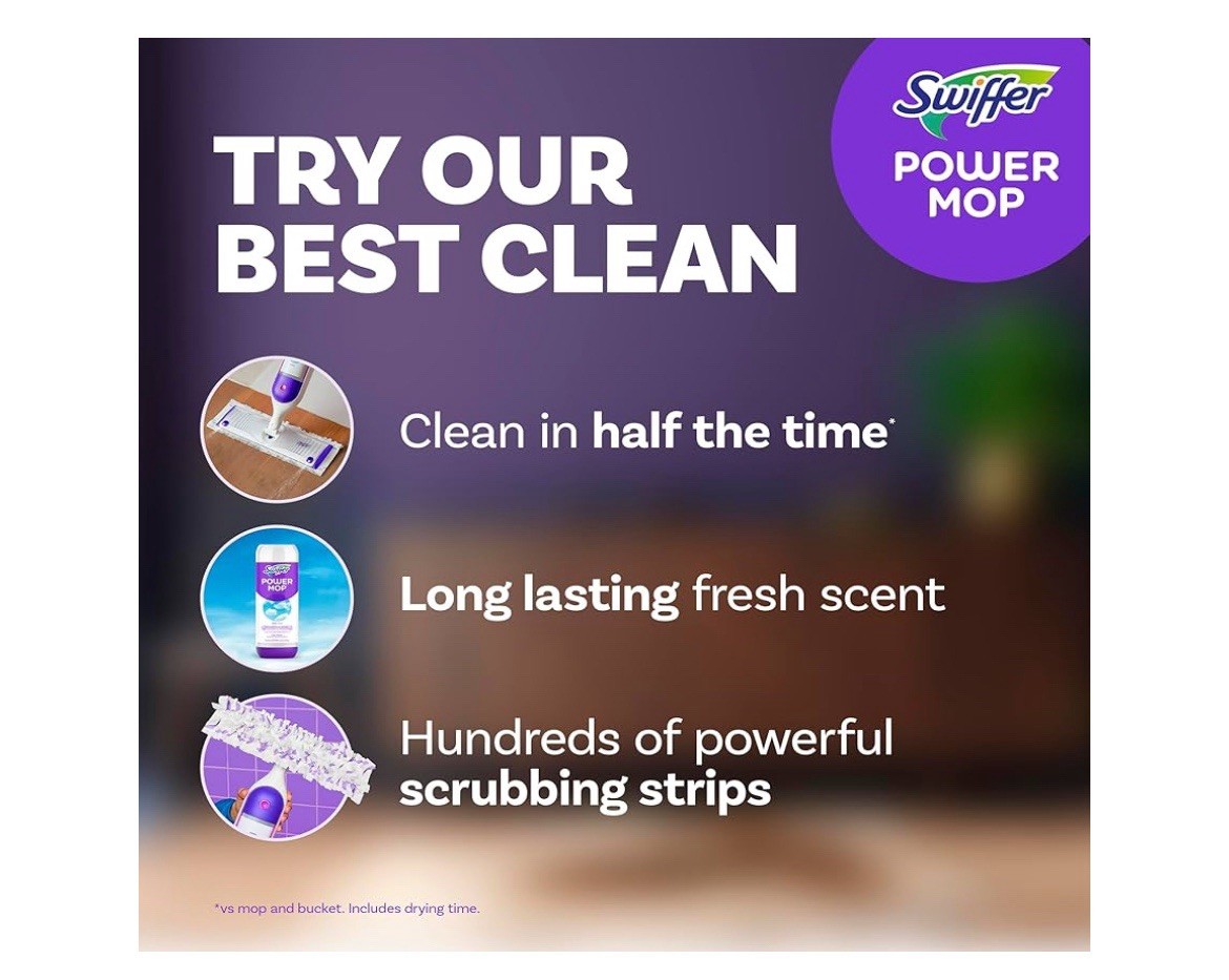 Swiffer Complete Kit Power Mop Multi-Surface Mop for Floor Cleaning Fresh Scent