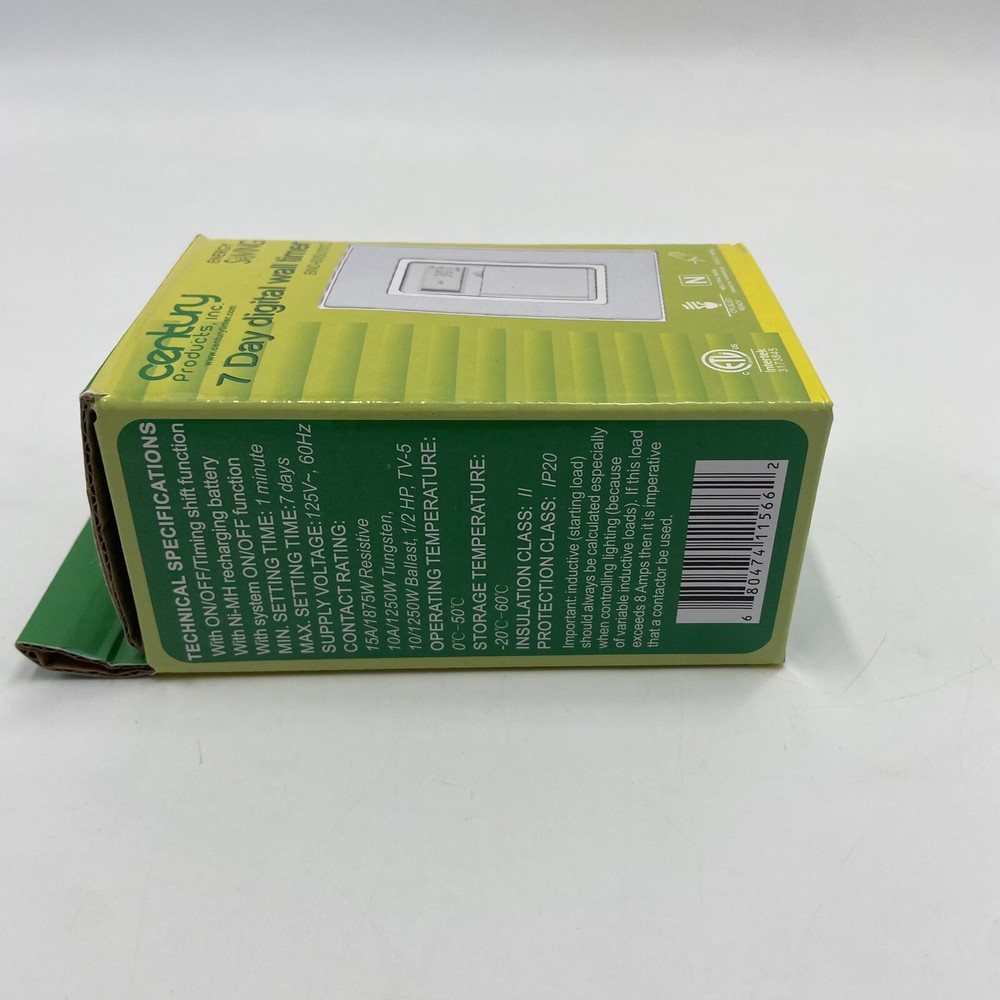 Century Digital In-Wall 7 Day Programmable Timer BND-60 SU101C