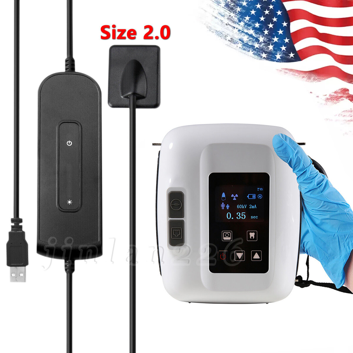 Portable Dental X Mobile Unit Ray Digital Machine/Shield/Sensor Size 1/2