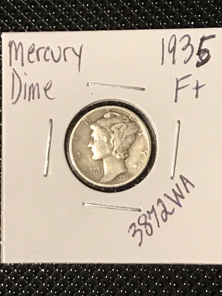 1935 Mercury Dime  F+