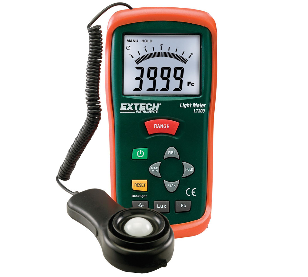 Extech LT300 Light Meter With Backlight  Excellent Condition + Case + Manual