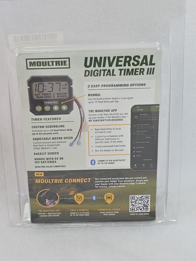 Moultrie Universal Digital Timer III Programmable Feeder Timer Black (MFA-15095)