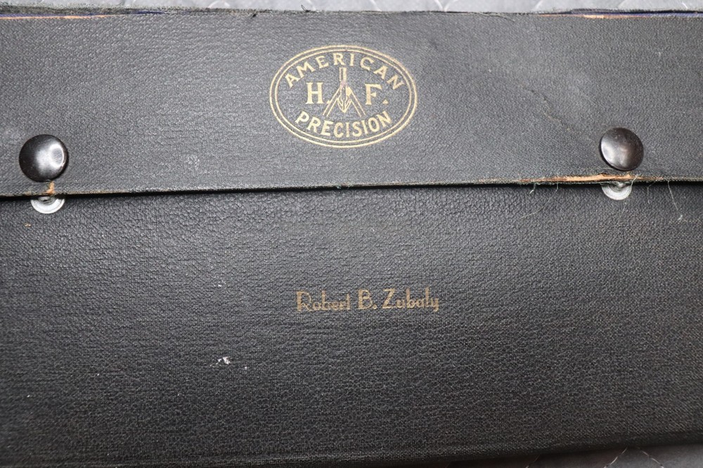 Vintage American H.F. Precision Drafting Compass Set Complete Engineer Tools