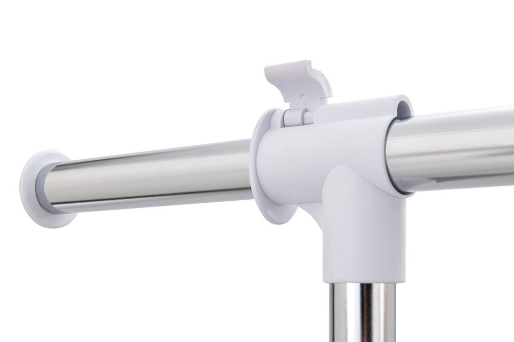 (3 pack) Adjustable Rolling Garment Rack Metal Chrome, White,