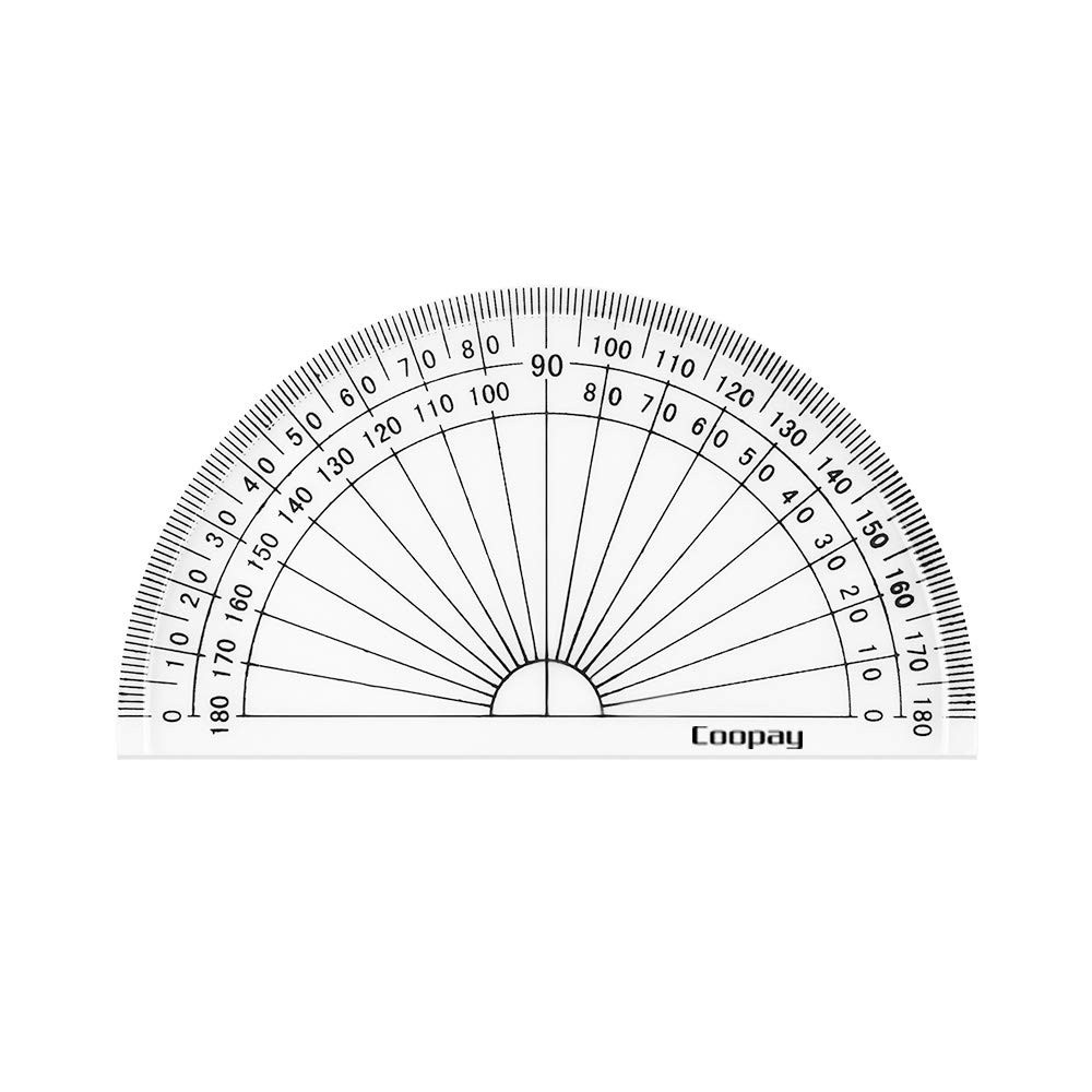 24 Pack Plastic Protractors Student Math Clear 180 Degrees 4 Inches Angle