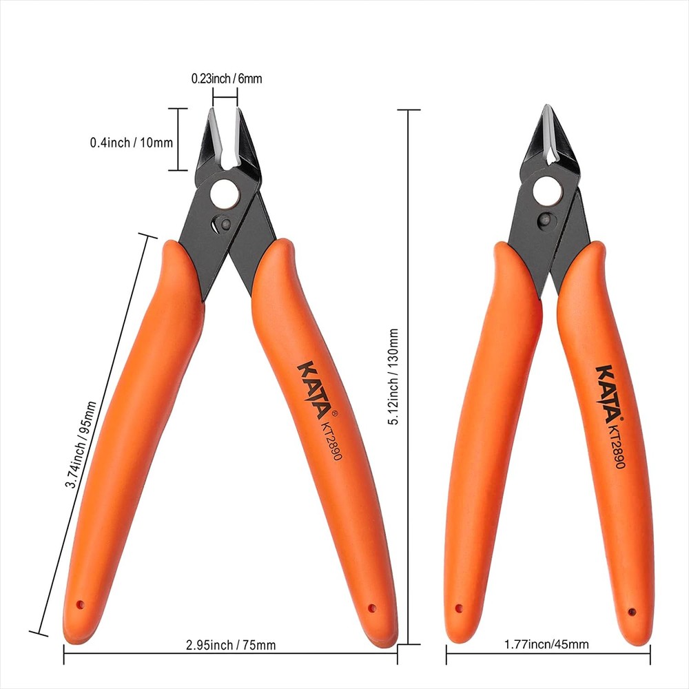 KATA Micro Wire Cutters Pliers: Precision Flush Cutter Tool for 2 Pack Orange