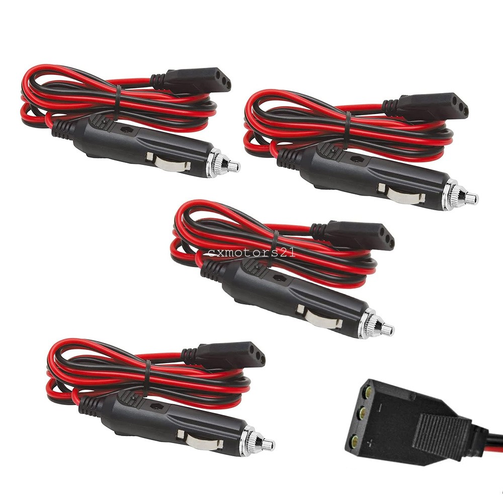 4x CB Power Cord w/ 3-Pin Plug Cigarette Lighter Socket 4.9ft For Midland Galaxy