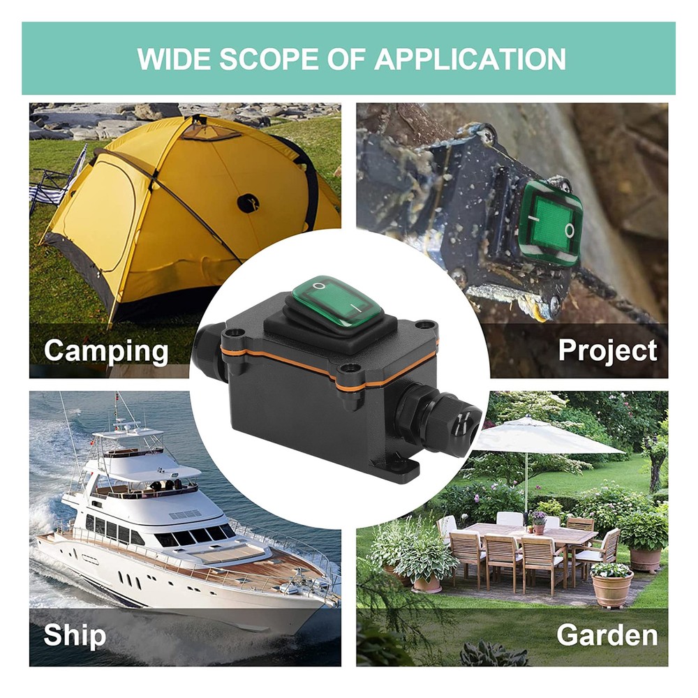 4Pin 2Position Inline Cord Switch With Rocker Button OnOff Outdoor Toggle Switch