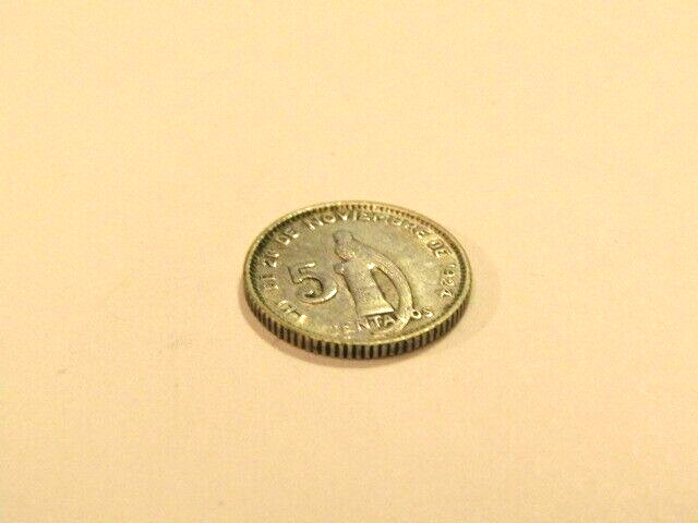 Guatemala 1945 5 Centavos Silver Coin