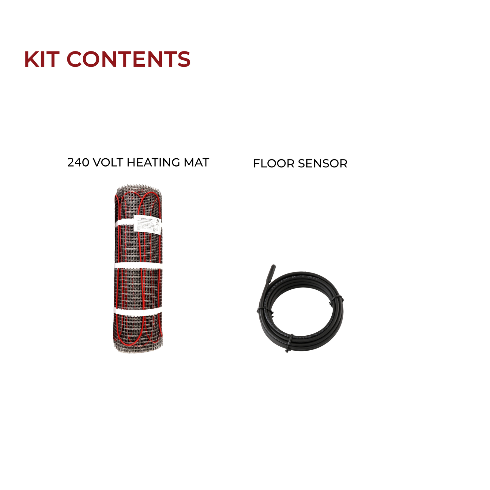 LuxHeat Mat Kit 240V (35-200sqft) Electric Radiant Floor Heating System & Sensor