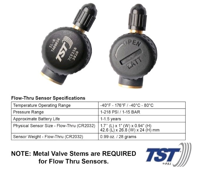 TST 770 Series TPMS - with 4 Flow Thru Sensors & 5" Color Touchscreen Monitor