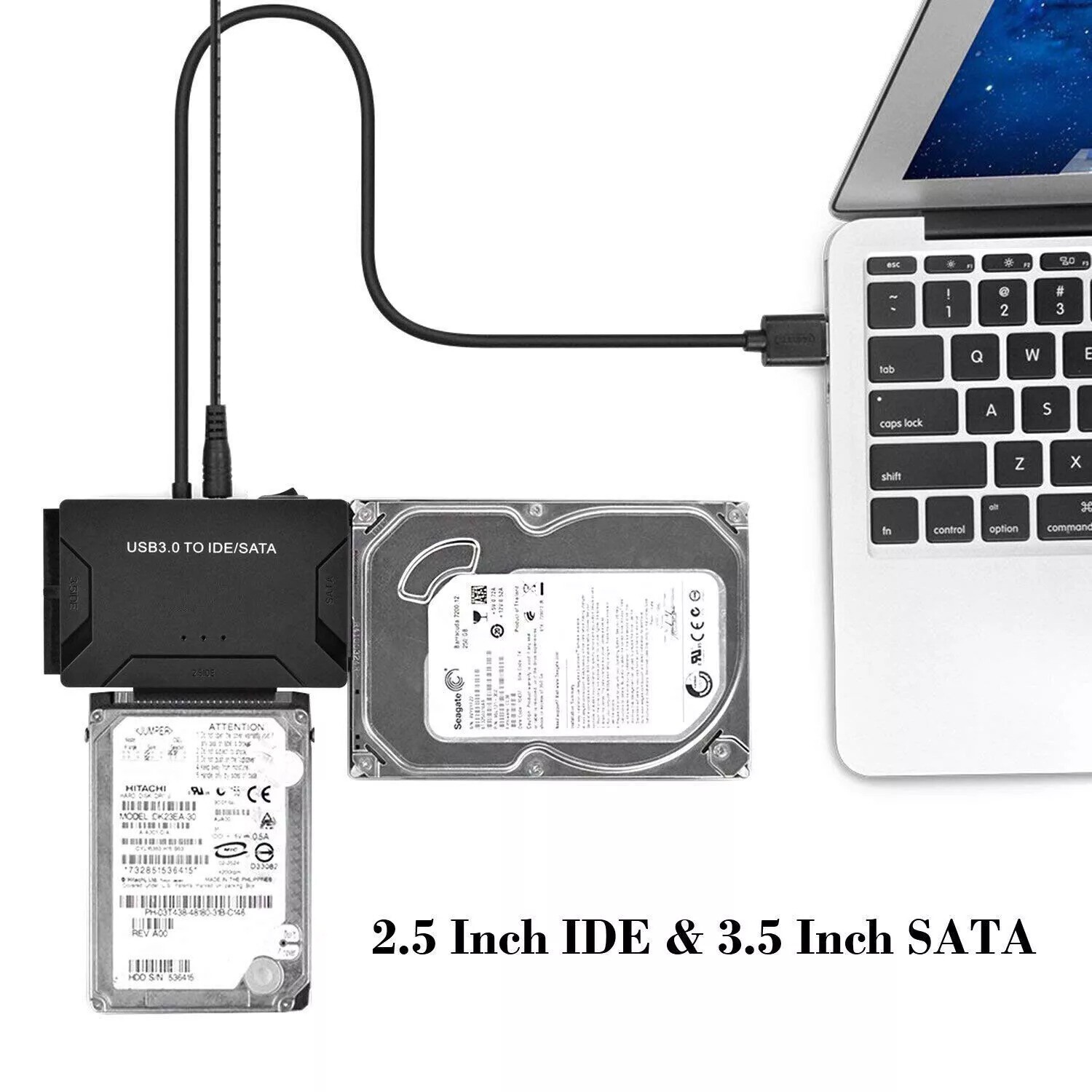 USB 3.0 to IDE & SATA Converter External Hard Drive Adapter Kit 2.5"/3.5" Cable