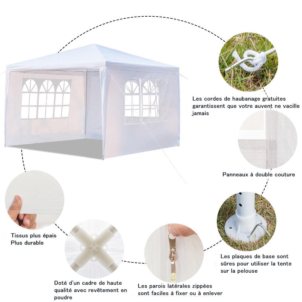 10'x10' Party Canopy Tent Outdoor Gazebo Wedding Canopy 4 Removable Walls