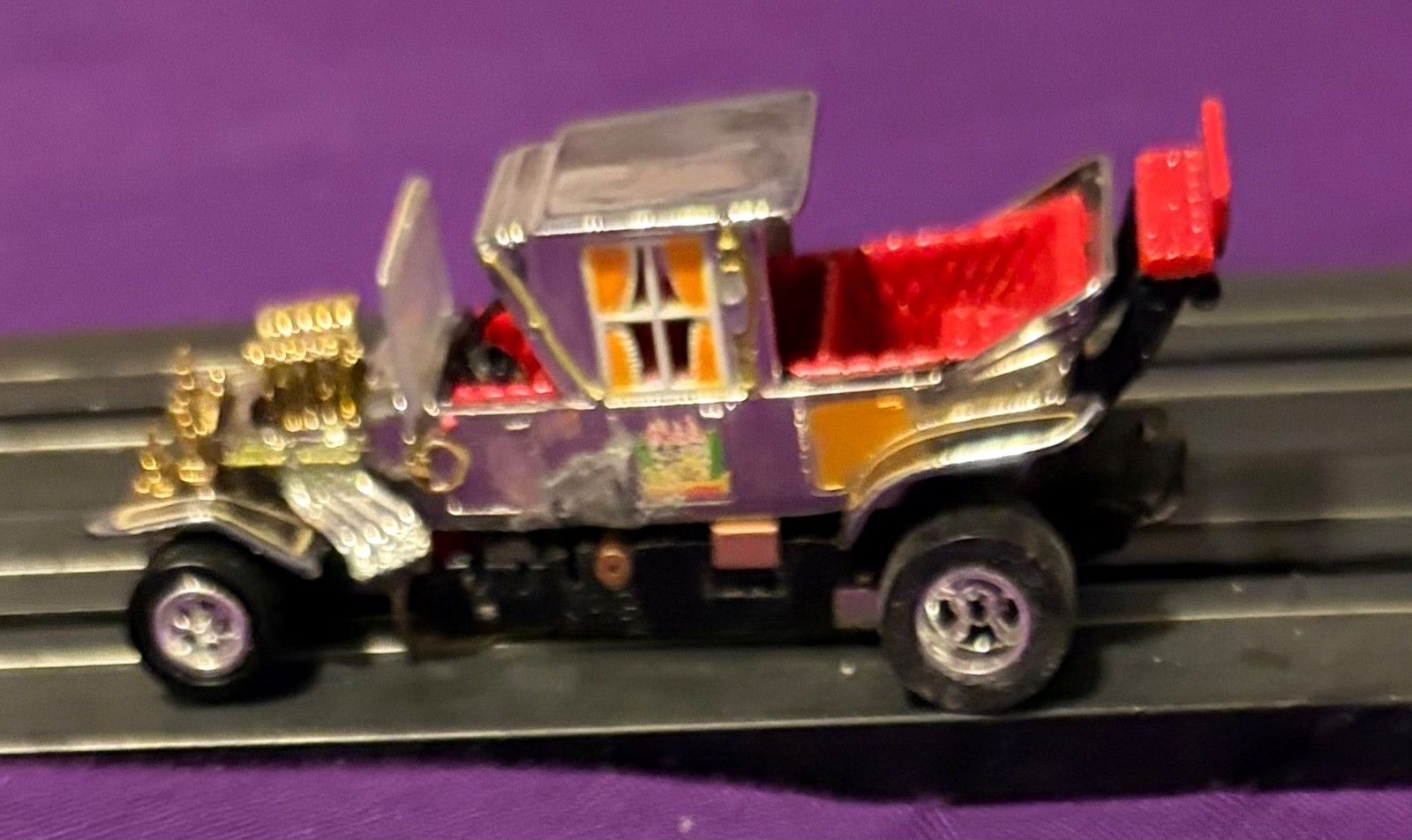 Munster Coach exclusive chrome body hoslotcar Jag tr3 chassis never ran