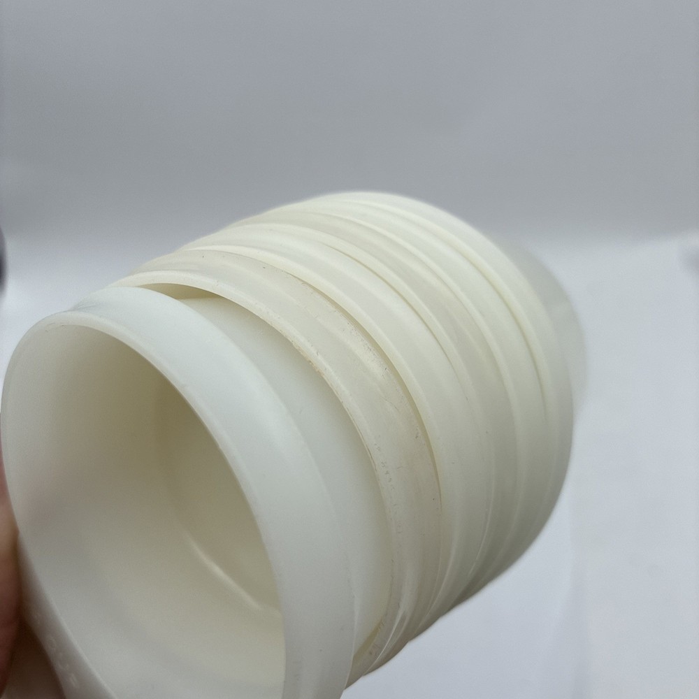 6 Vintage Tupperware Measuring Cups Sheer White Stacking Nesting Great Condition