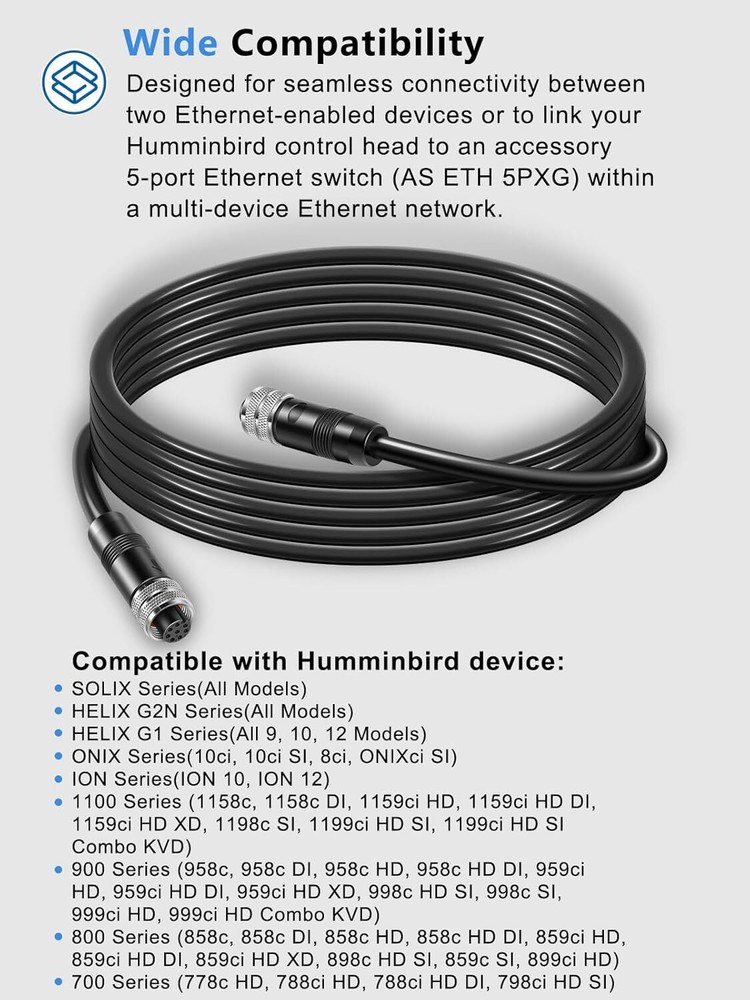 for Humminbird AS EC 10E Ethernet Cable 720073-2