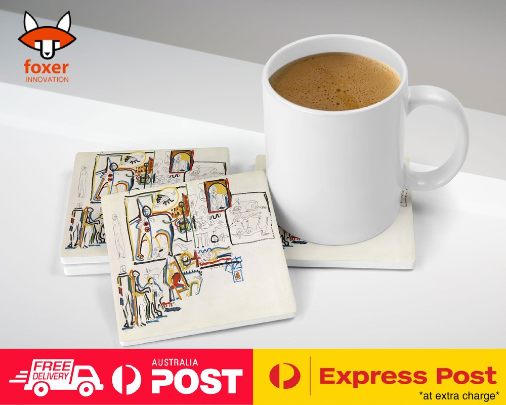 COASTER COFFEE DRINKING MAT|JACKSON POLLOCK - ANIMALS AND FIGURES ART