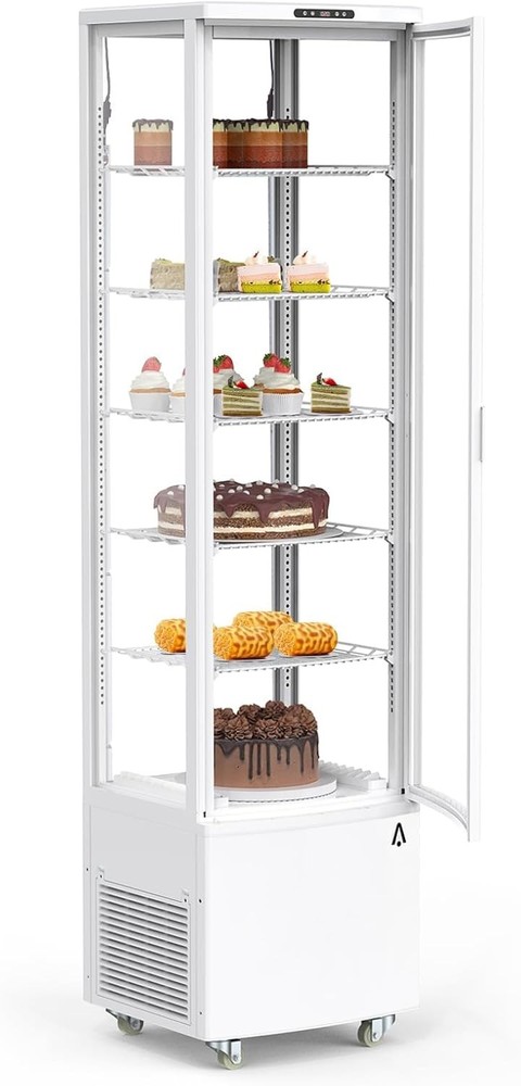 Refrigerated Display Case, 10.5 Cu. Ft. Display Refrigerator with LED Lighting