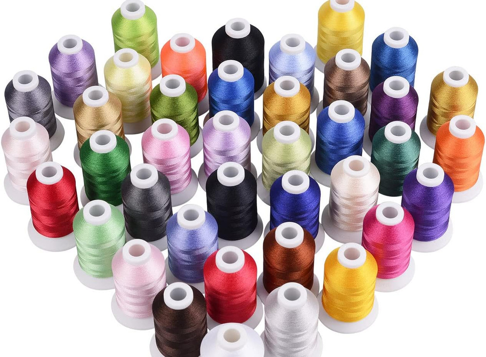 Simthread 60WT Sewing Embroidery Machine Thread Kit - 40 Colors 1100 Yards Spool