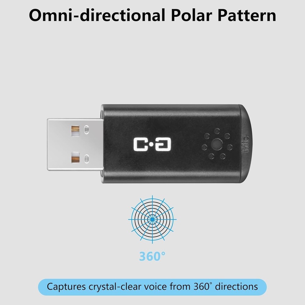 Mini USB Microphone - Noise Reduction & Plug-and-Play for Clear Communication