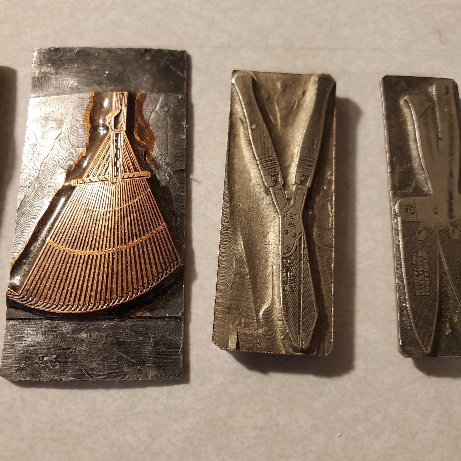 Vintage Letterpress Printing Blocks Gardening Tools