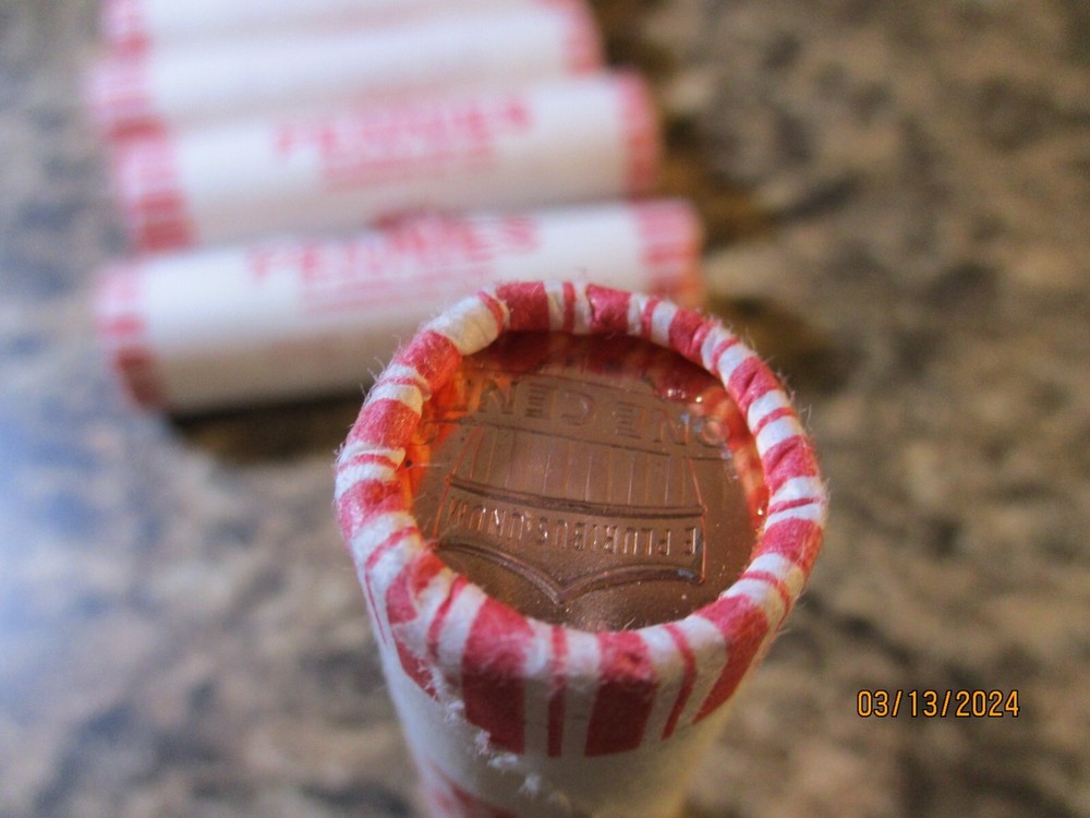 OBW LINCOLN CENT ROLL SHIELD TAIL TAIL GEM BU
