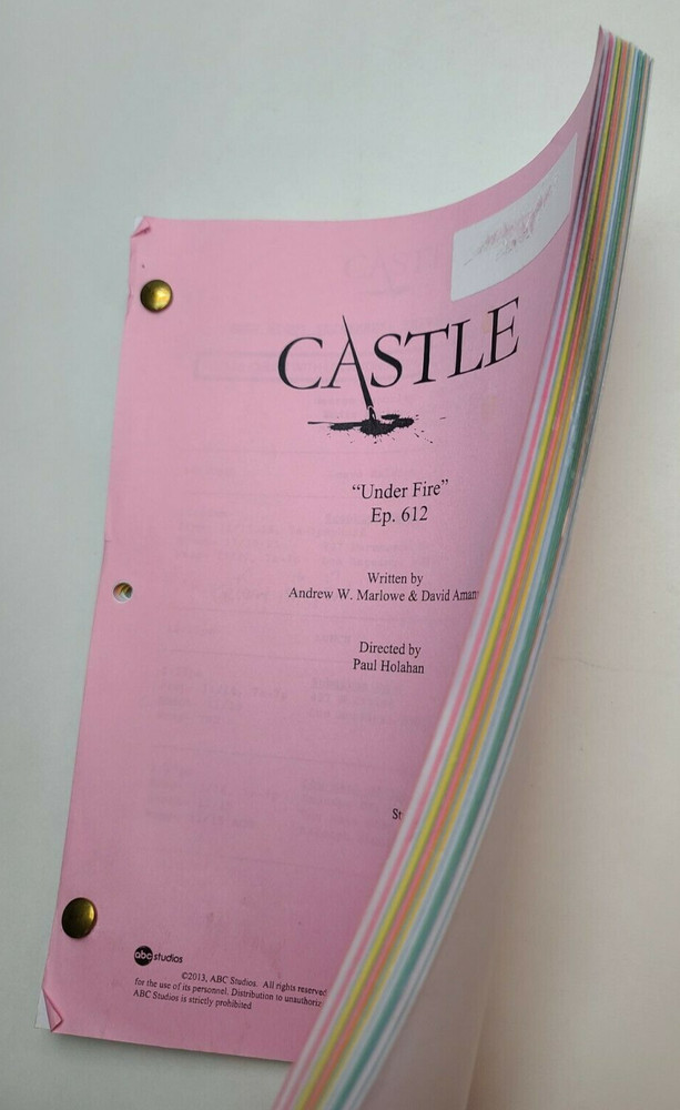 CASTLE / Andrew W. Marlowe TV Script, Nic Bishop & Wendy Davis "Under Fire"