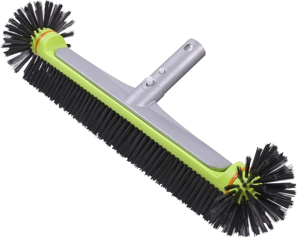 Efficient Pool Wall Cleaning Brush with Corner Scrubbing Bristles - Green