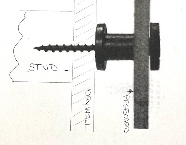 4 pack. PEG BOARD MOUNTING POSTS