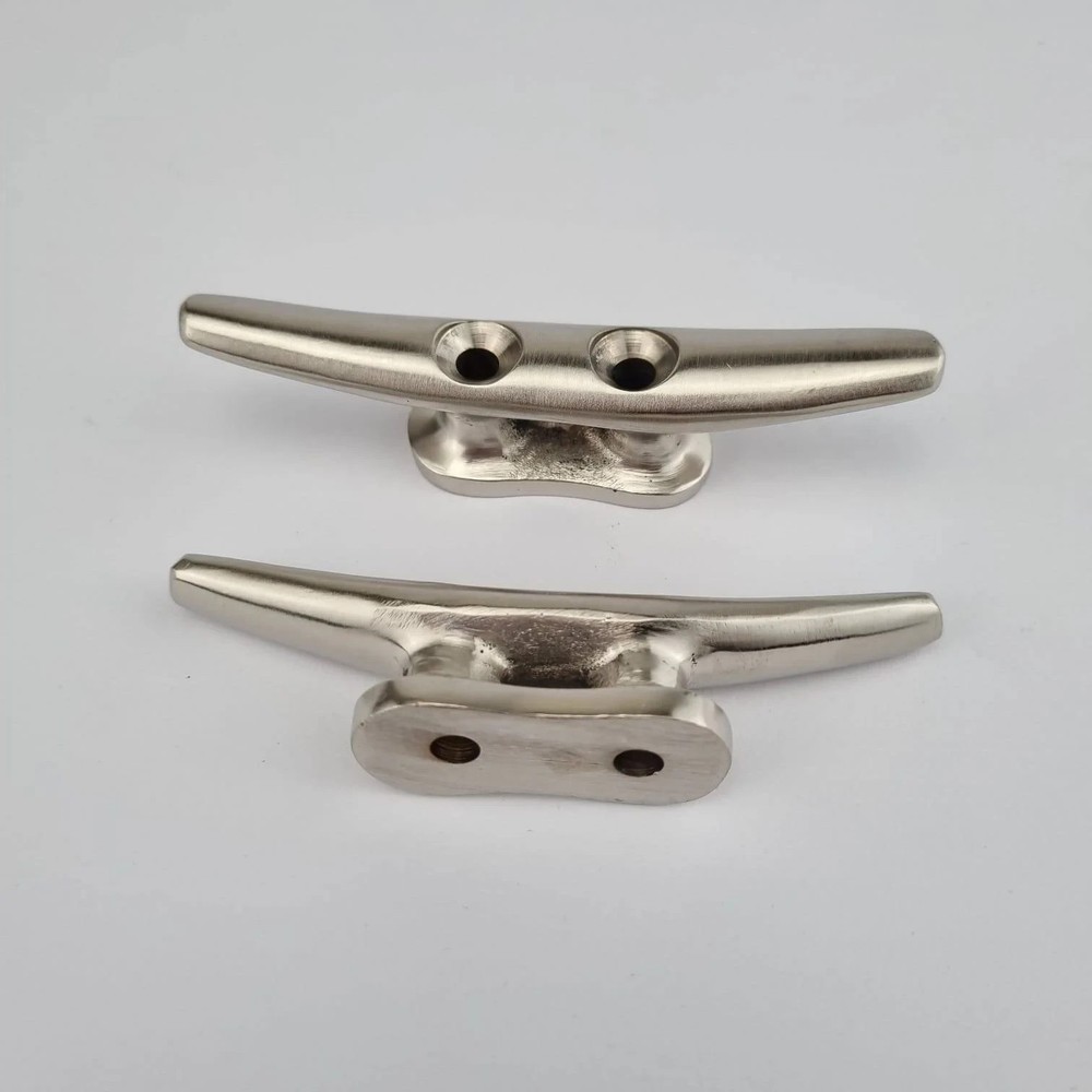4 brass small Cleat Tie Down Small rustic Hand Cast 10.5cm Rope Solid Heavy 4"