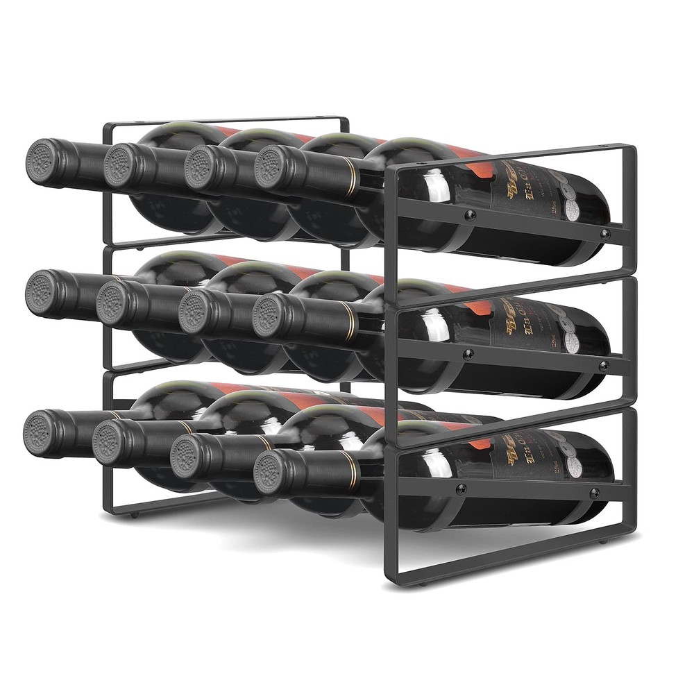 PAFISH 3 Tier Tabletop Stackable Wine Rack，Countertop for Kitchen Pantry