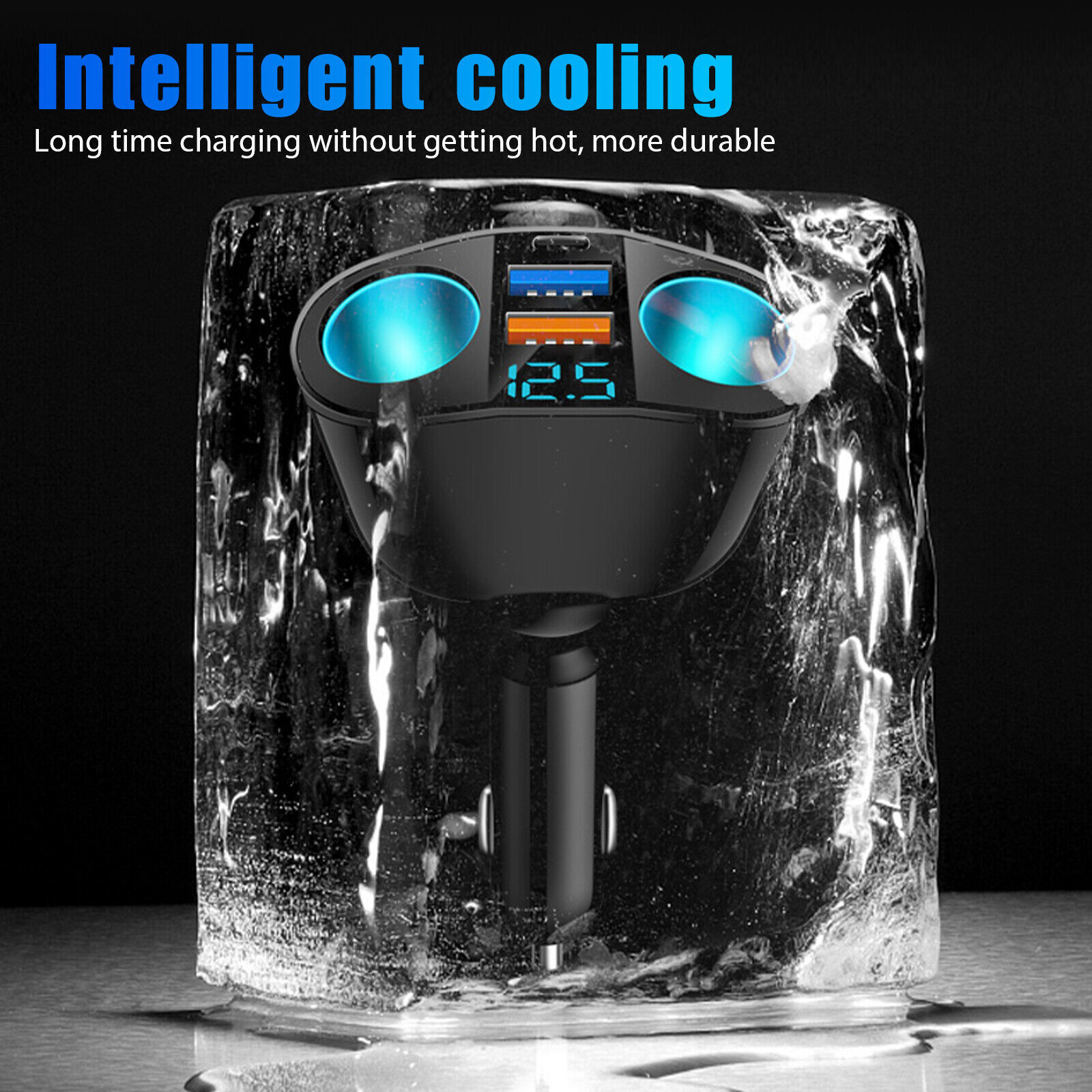 Dual USB Car Cigarette Lighter Socket Splitter Power Adapter Charger Outlet 12V