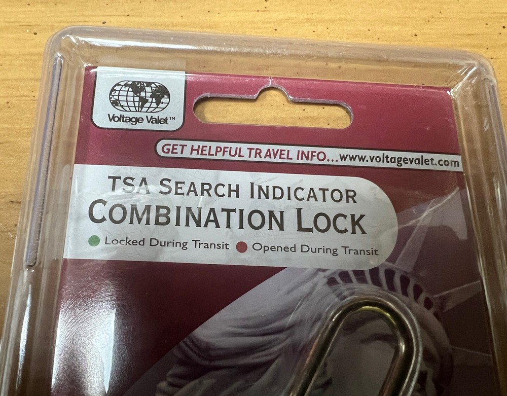 Voltage Valet TSA Search Indicator Combination Lock SEALED