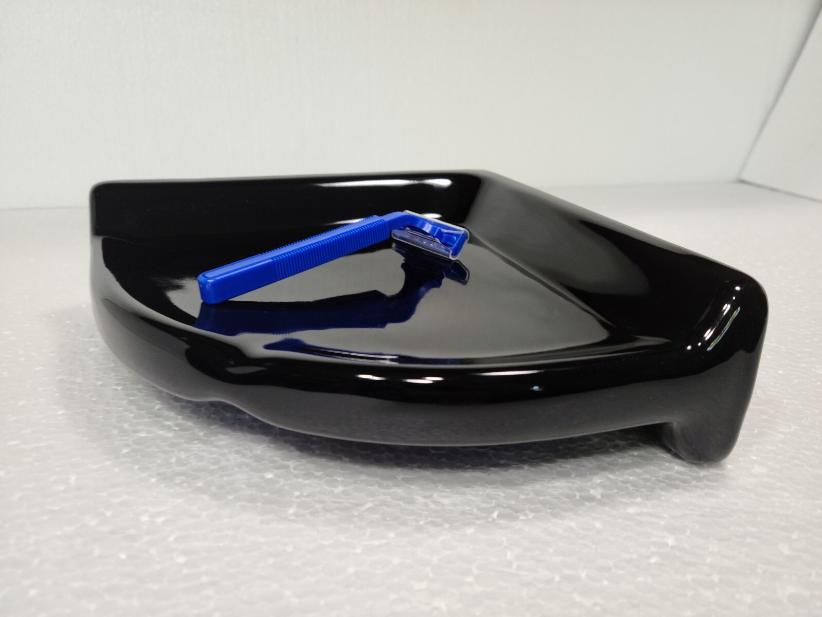 Vintage Black Ceramic Shower Tile Corner Tray Soap Dish Shampoo Holder Caddy