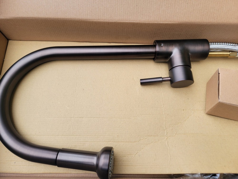 Single Handle Pull-Down Kitchen Faucet Oil Rubbed Bronze Pull Down With Sprayer