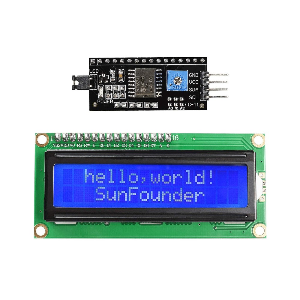 SunFounder IIC/I2C/TWI LCD1602 Display Module Compatible with 16x2 I2C LCD