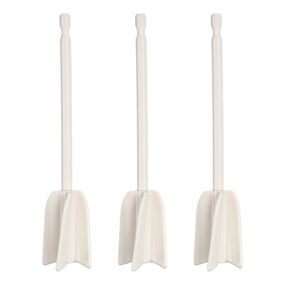 3Pcs 6.5" ABS Plastic Silicone Resin Mixer Paddle, White