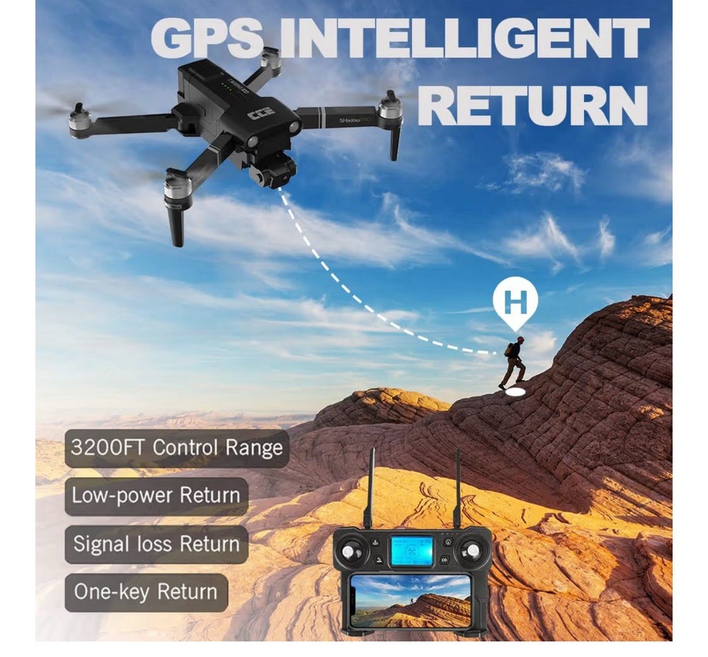 CCE Sparrow2 GPS Drones with EIS Camera 4K, 2-Axis Gimbal Foldable Brushless