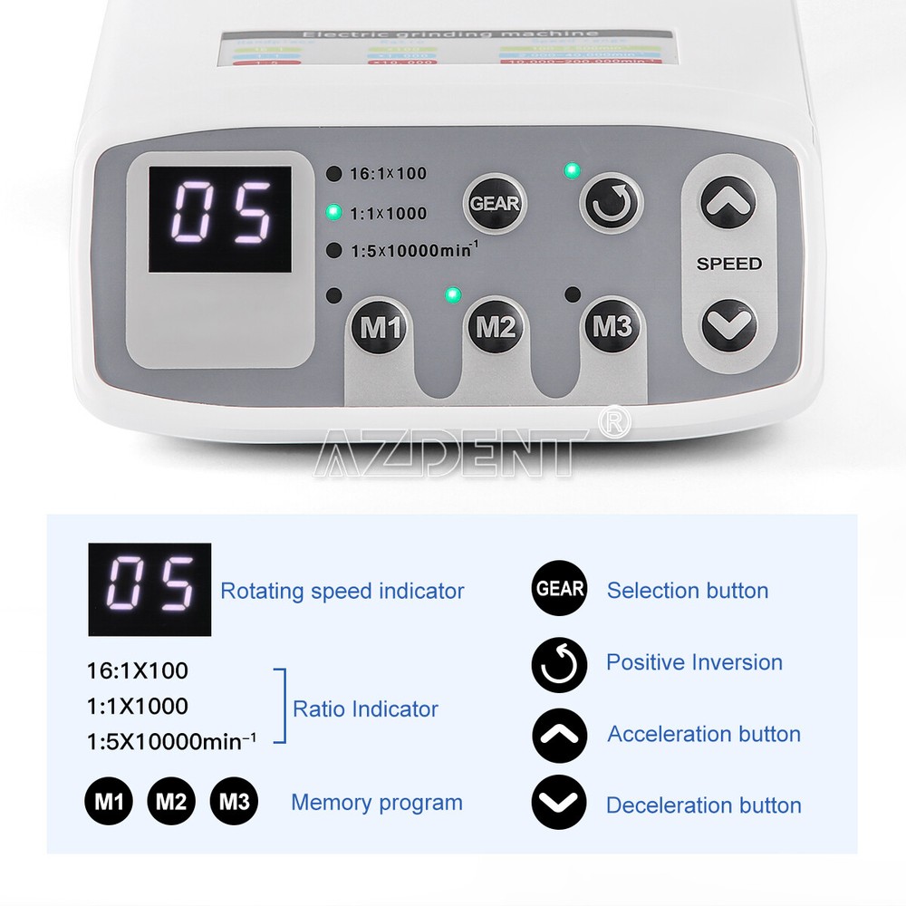 Dental LED Brushless Micro Motor E-Type/1:5 LED Fiber Optic Contra Angle