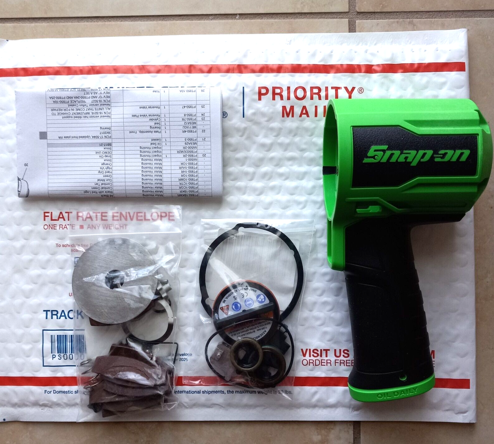 SNAP ON PT850 TUNE UP KIT UPDATED THROTTLE VALVE KIT+NEW GREEN HOUSING AS SHOWN
