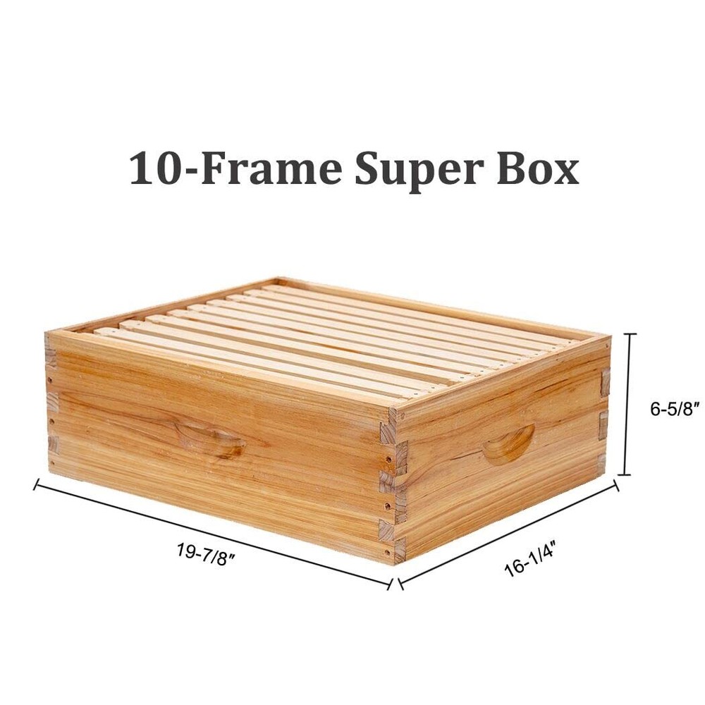 10-Frame Complete Beehive Kit Beeswax Coated Includes Frames and Foundation