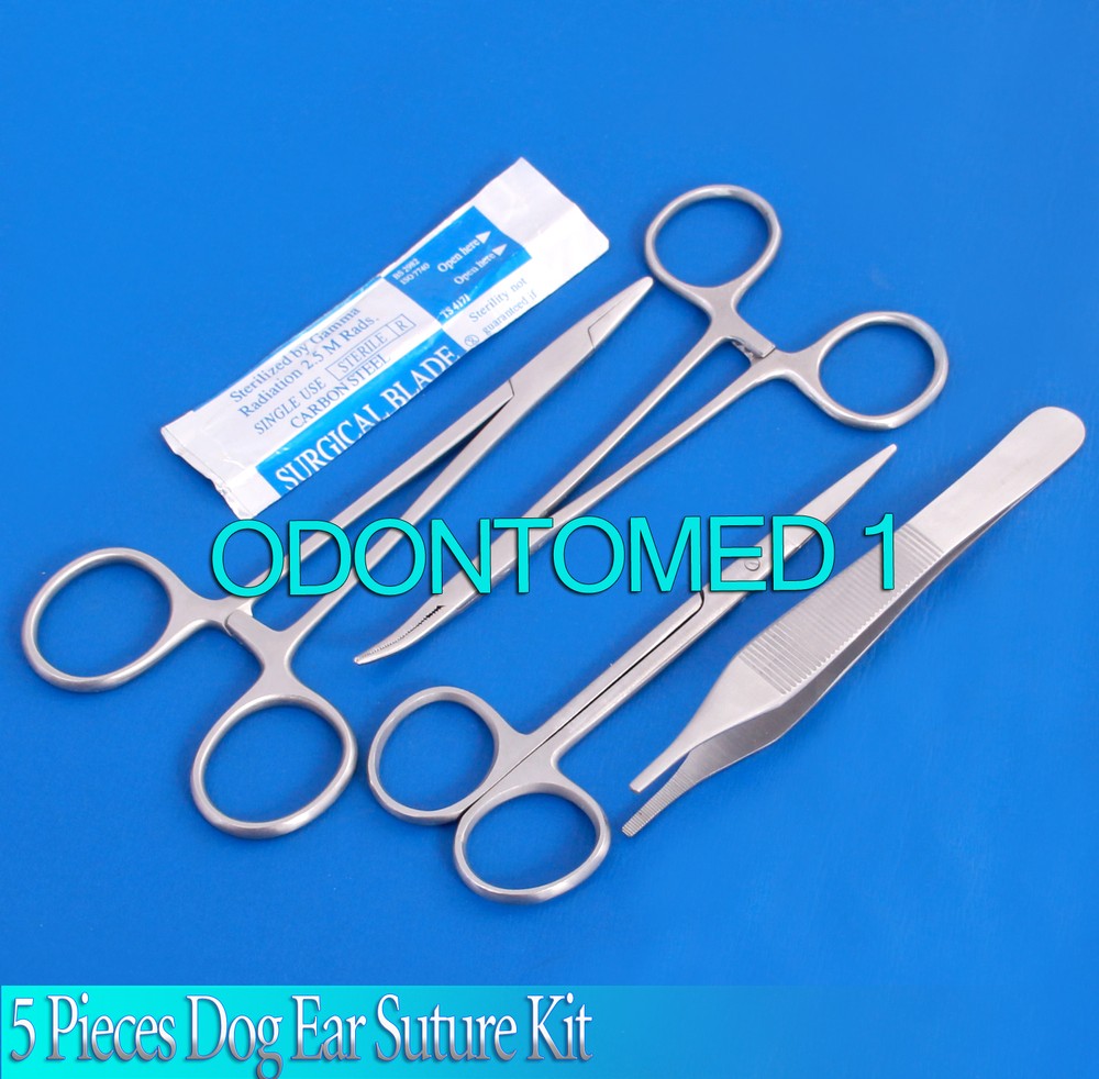 5 Piece Dog Ear Suture Kit Surgical Veterinary Instruments